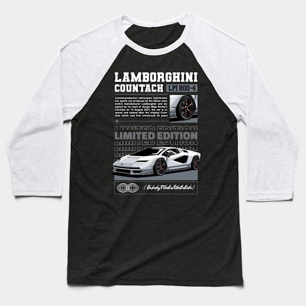 Iconic Countach Car Baseball T-Shirt by milatees